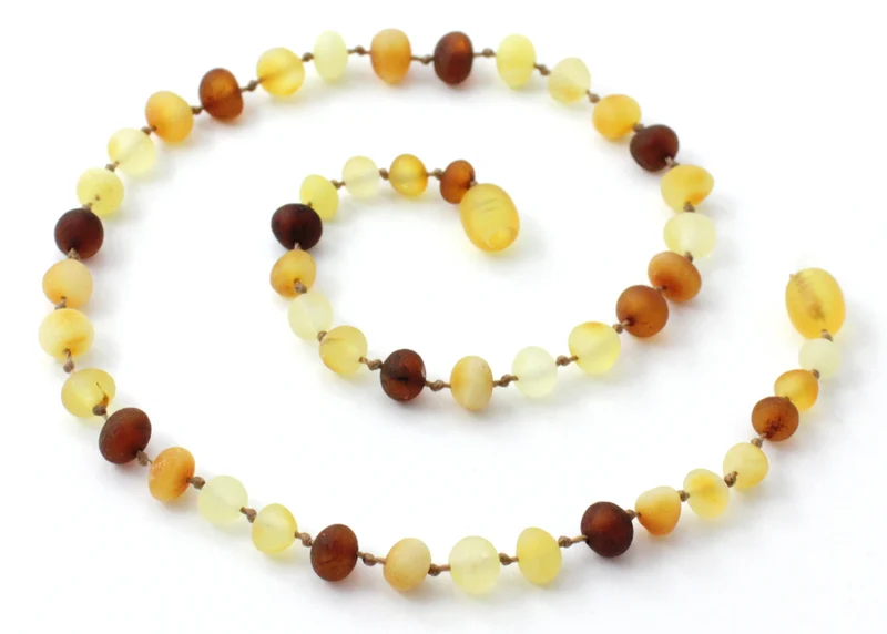 NBBR-10 Collar de dentición de mezcla de piedra ámbar sin pulir