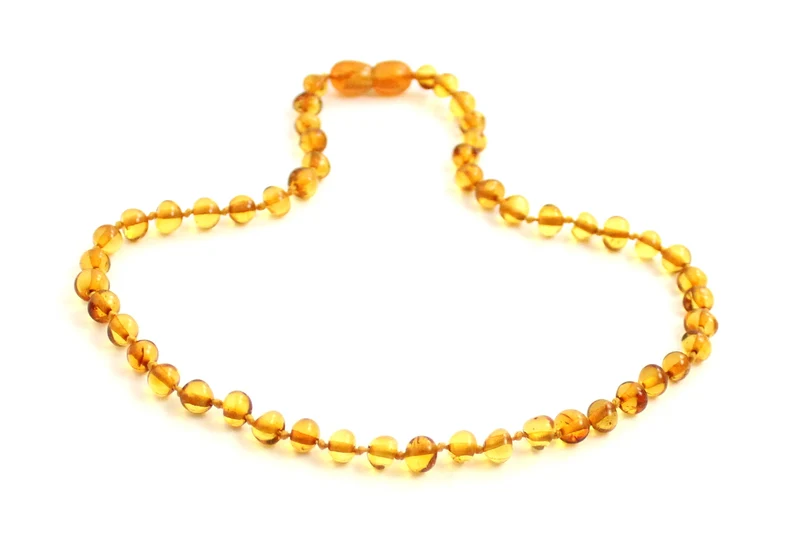 NBBP-2 Collar de dentición dorado con miel ámbar
