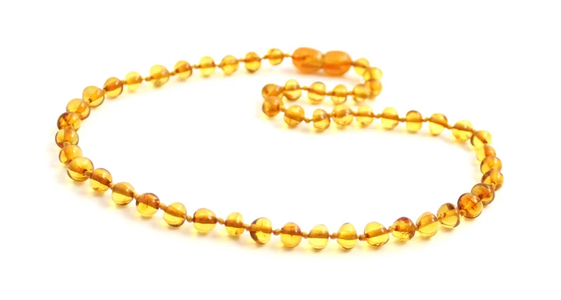 NBBP-2 Collar de dentición dorado con miel ámbar