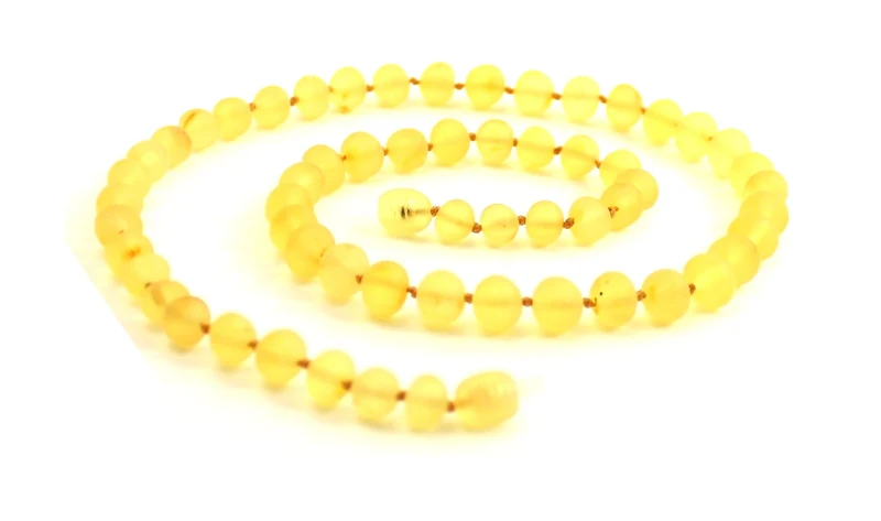 Collar de limón natural sin pulir ámbar NBAR-1 para adultos