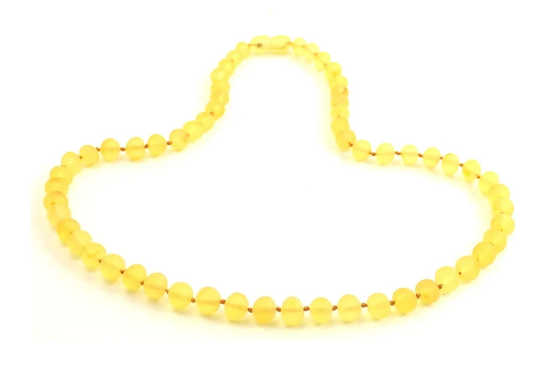 Collar de limón natural sin pulir ámbar NBAR-1 para adultos