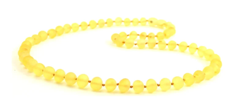 Collar de limón natural sin pulir ámbar NBAR-1 para adultos