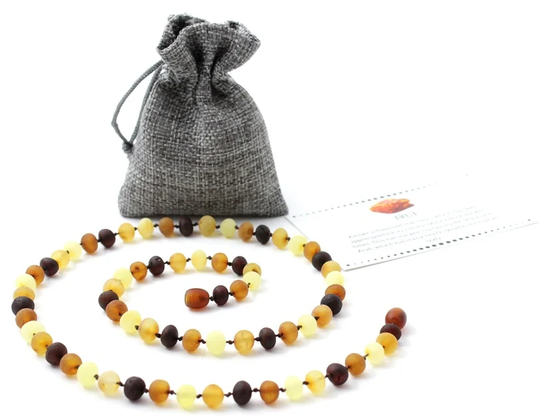 NBAR-7 Amber Beads Collar multicolor crudo para adultos