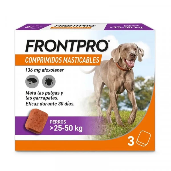 Frontpro 136 mg Comprimidos Masticables Perro 25-50 kg | 3 Comprimidos