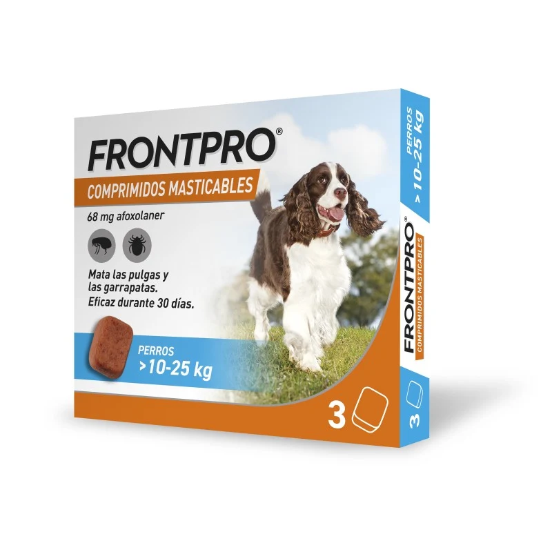 Frontpro 68 mg Comprimidos Masticables Perro 10-25 kg | 3 Comprimidos