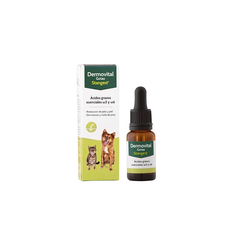 Dermovital Gotas Omega 3 y 6 | Piel y Pelo Perros y Gatos | 15 ml