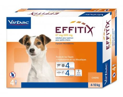 Effitix Pipetas Antiparasitarias para Perros | Fipronilo + Permetrina | 4 Pipetas