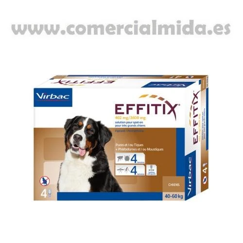 Effitix Pipetas Antiparasitarias para Perros | Fipronilo + Permetrina | 4 Pipetas