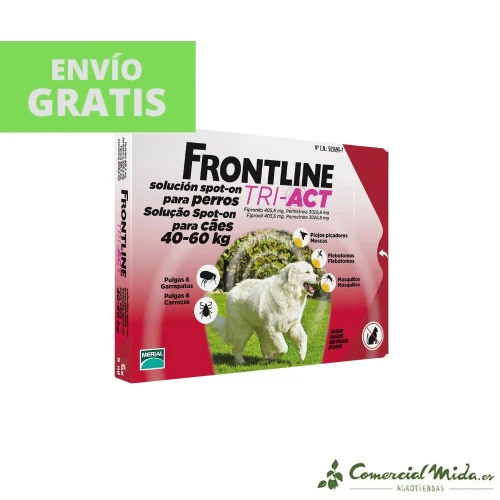FRONTLINE TRI-ACT XL Pipetas Antiparasitarias para Perros 40-60 KG