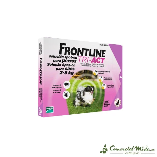 FRONTLINE TRI-ACT XS Pipetas Antiparasitarias para Perros 2-5 KG