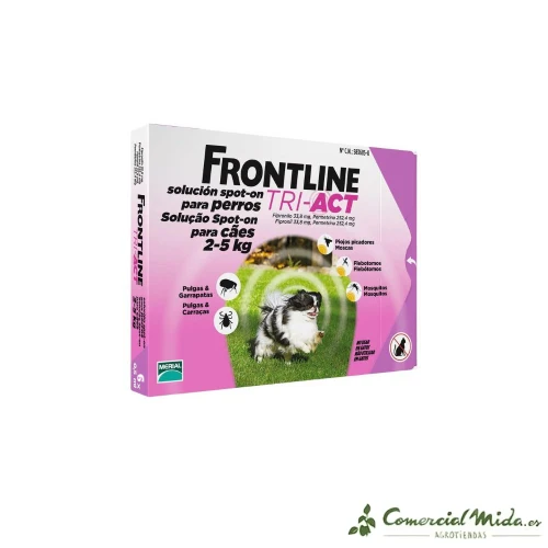 FRONTLINE TRI-ACT XS Pipetas Antiparasitarias para Perros 2-5 KG