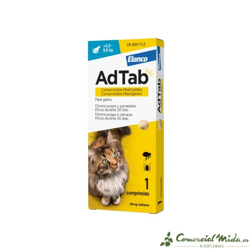 AdTab Comprimidos Masticables Antiparasitarios para Gatos