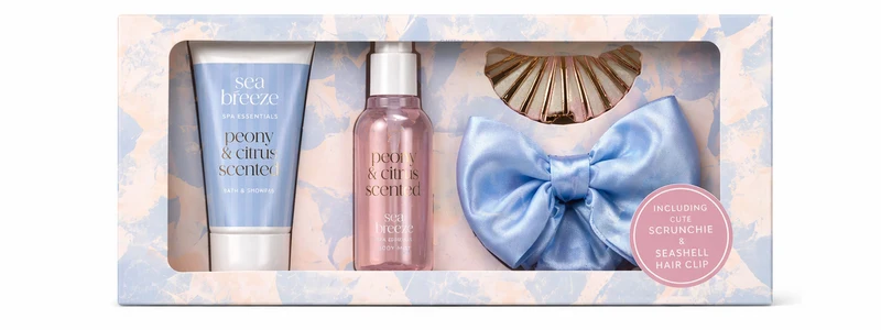 Treffina Kit de Banho Brisa do Mar – Body Mist, Gel e Acessórios