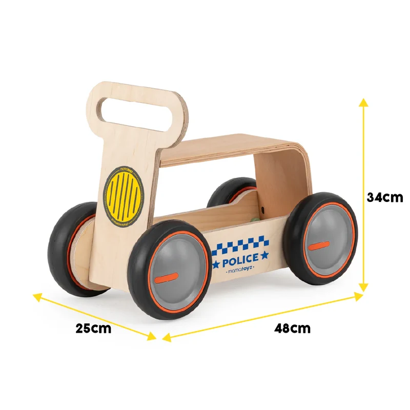 Mamatoyz Drive Me Wood Police - Andador + Veículo para Andar
