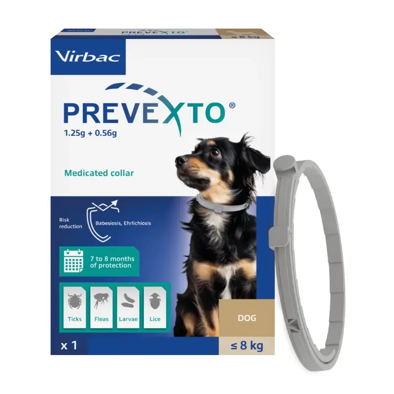 Prevexto collar antiparasitario para perros hasta 8kg, 38cm
