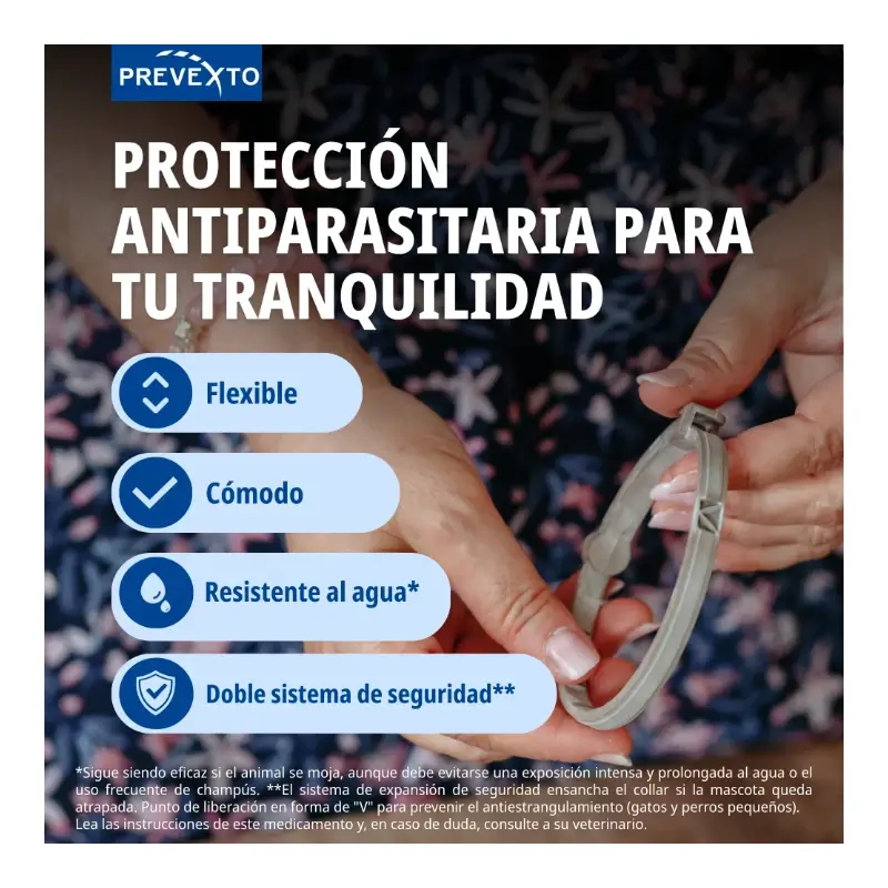 Prevexto collar antiparasitario para perros hasta 8kg, 38cm