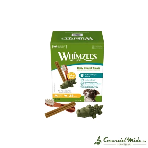 SNACKS WHIMZEES VARIETY VALUE BOX M Snacks Dental para Perros Medianos 28UDS