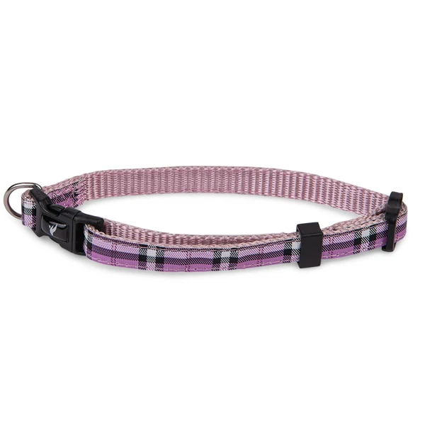 Vadigran Collar Perro Nylon Tartán Morado 13-20Cmx10Mm