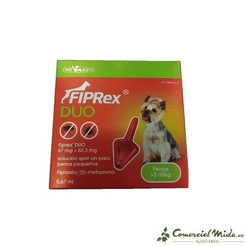 Pipeta Antiparasitaria FIPREX DUO con Fipronilo para Perros