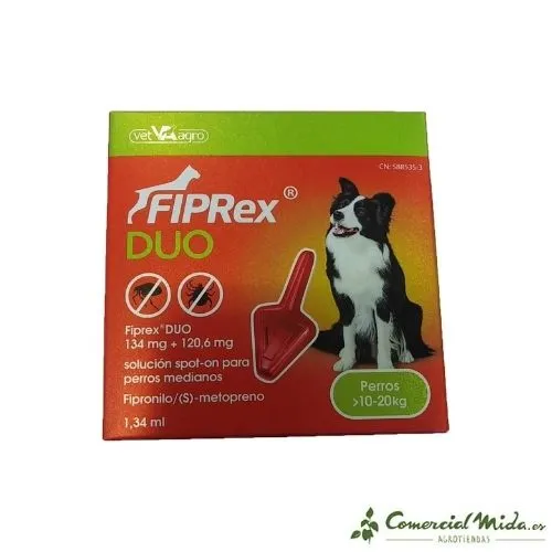 Pipeta Antiparasitaria FIPREX DUO con Fipronilo para Perros