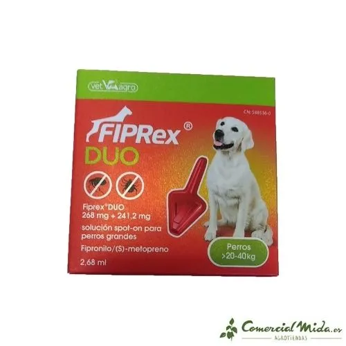 Pipeta Antiparasitaria FIPREX DUO con Fipronilo para Perros