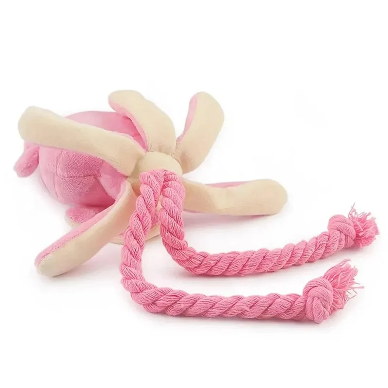 Jouet en peluche pieuvre interactif pour chien