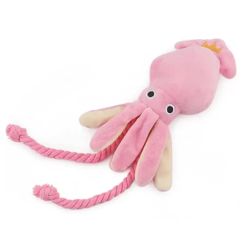 Jouet en peluche pieuvre interactif pour chien