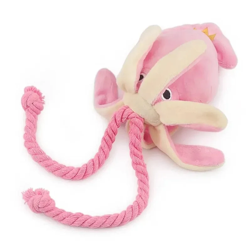 Jouet en peluche pieuvre interactif pour chien