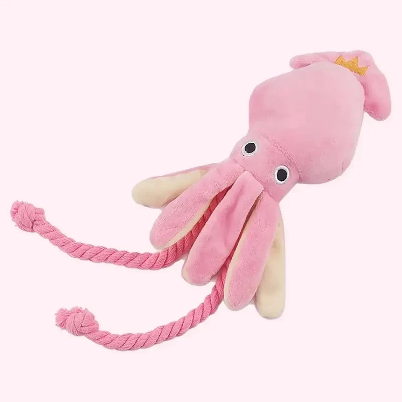 Jouet en peluche pieuvre interactif pour chien