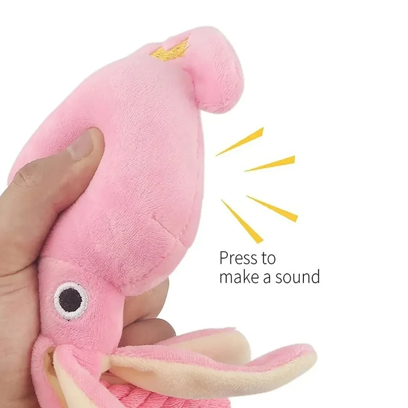 Jouet en peluche pieuvre interactif pour chien