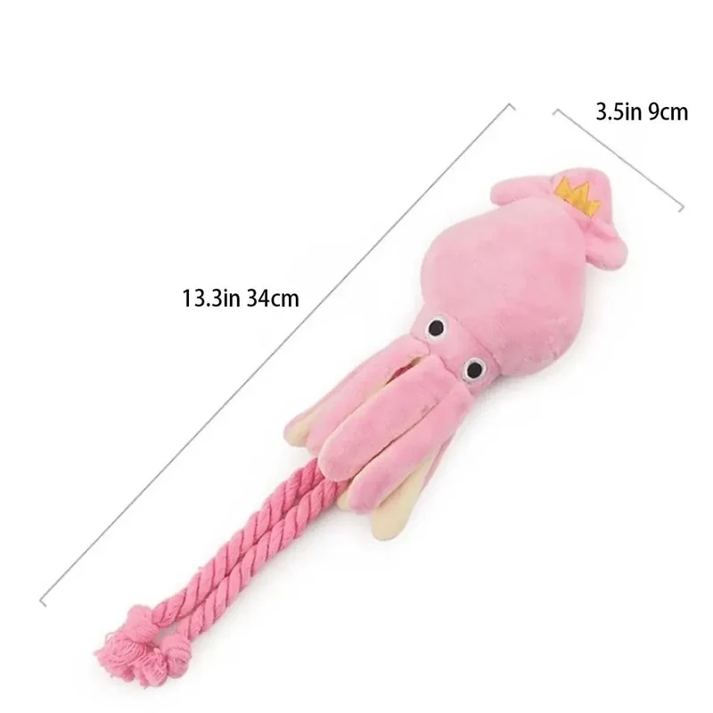 Jouet en peluche pieuvre interactif pour chien