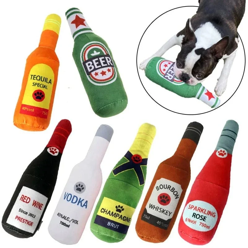 Jouet interactif pour chien : Bouteille de champagne amusante !