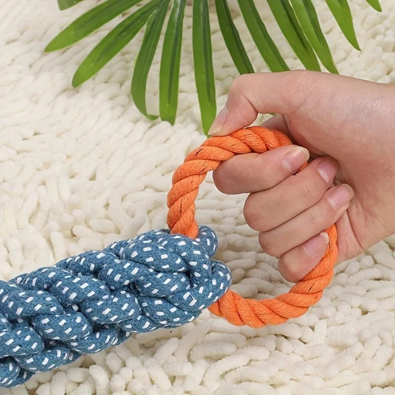 Jouet en Corde Durable pour Chiens - Double Anneau Interactif