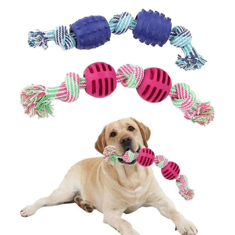 Corde en coton avec balle pour chien
