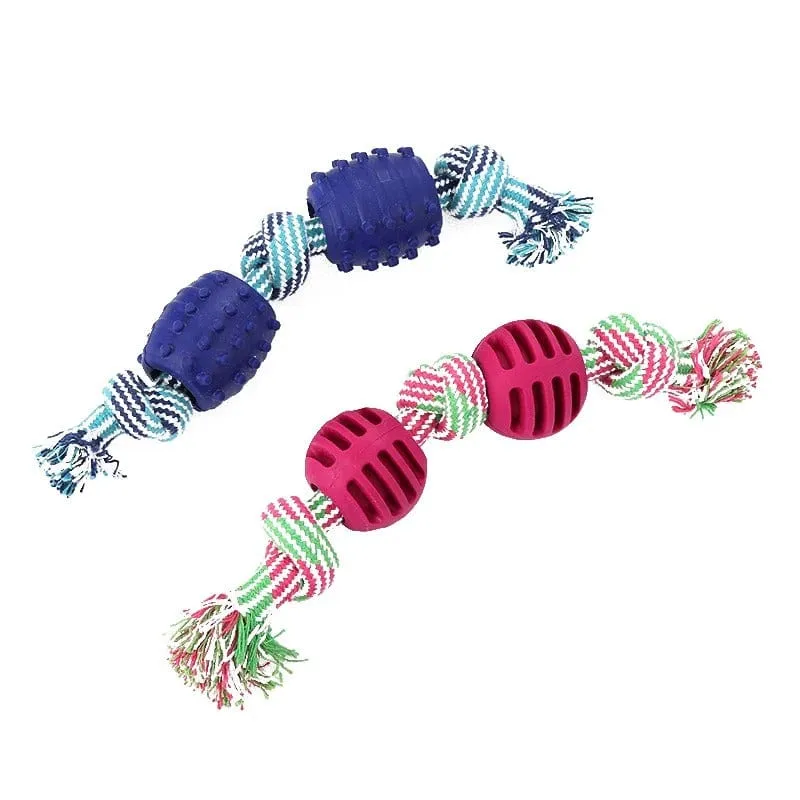 Corde en coton avec balle pour chien