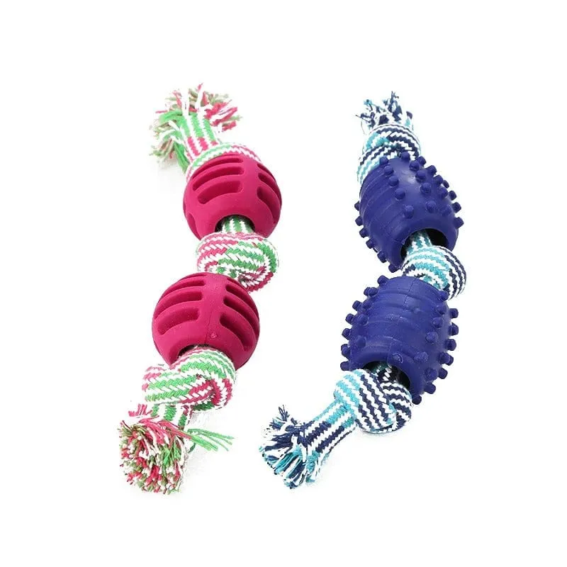 Corde en coton avec balle pour chien