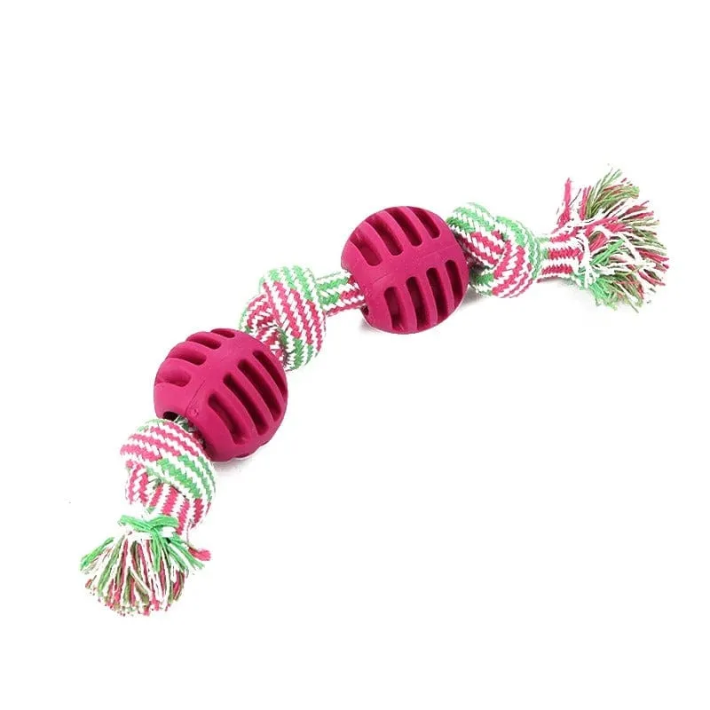 Corde en coton avec balle pour chien