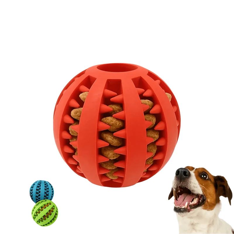 Balle à mâcher interactive pour chien – jeu et mastication