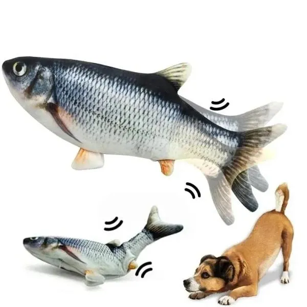 Poisson Gigotant Interactif pour Chiens - Jouet Amusant et Actif