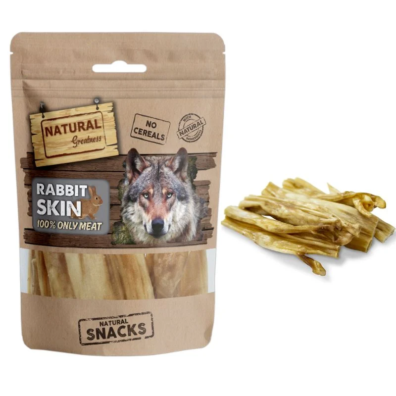 SNACK DESHIDRATADO NATURAL GREATNESS PIEL DE CONEJO DUREZA ALTA 70 G