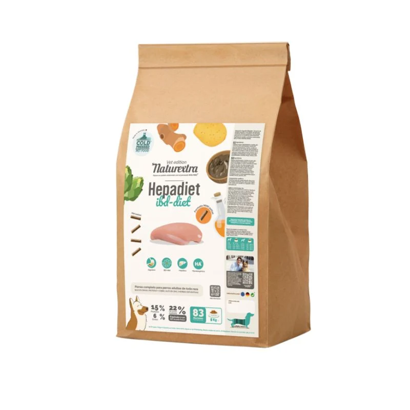NATUREXTRA PIENSO PRENSADO EN FRIO PERROS HEPADIET MINIPELLET IBD POLLO