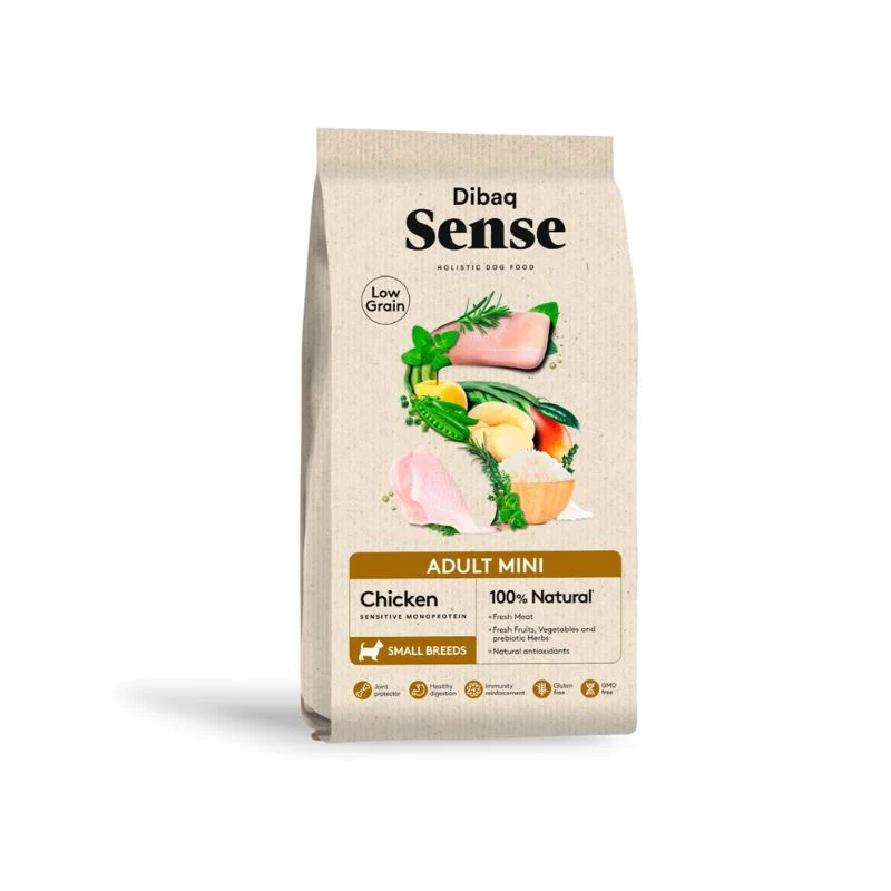 DIBAQ SENSE LOW GRAIN PERROS POLLO ADULTO MINI 2 KG