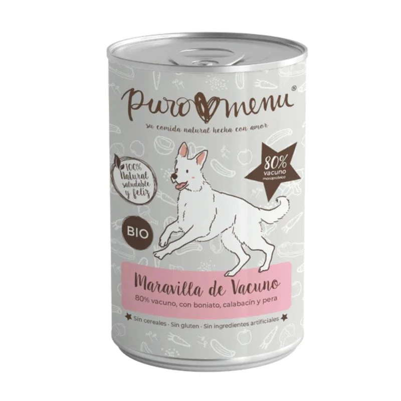 MARAVILLA DE VACUNO PERROS PUROMENU 12 X 400 G