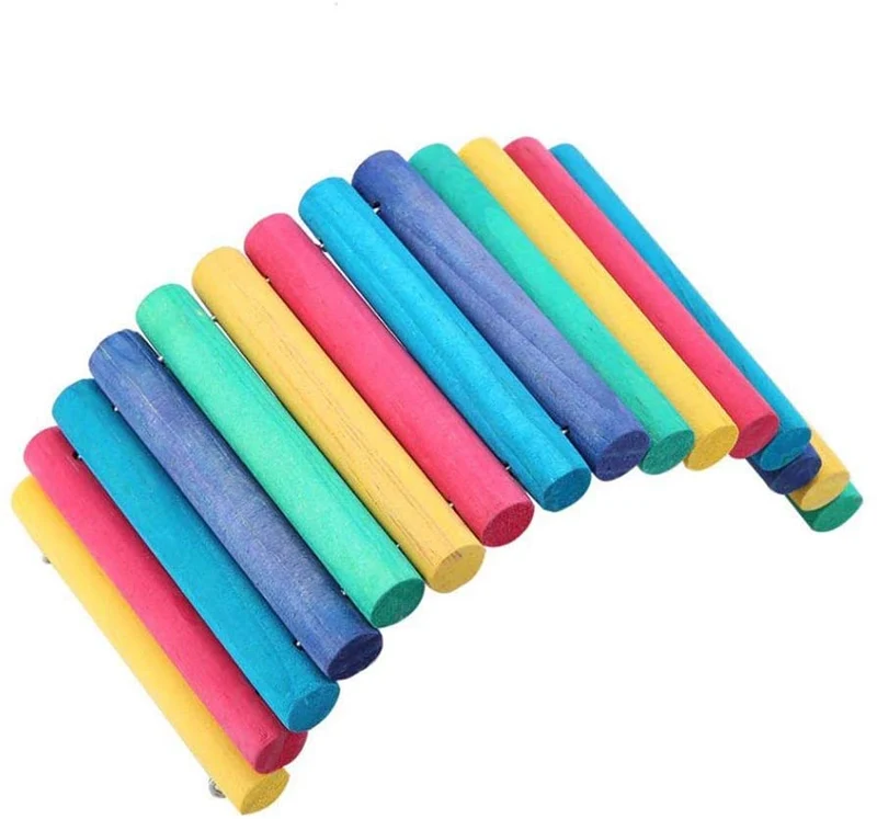 PIVBY – Escalera de madera para hámster, puente, juguete pequeño para masticar, rata, roedores, juguete de escondite (paquete de 2)