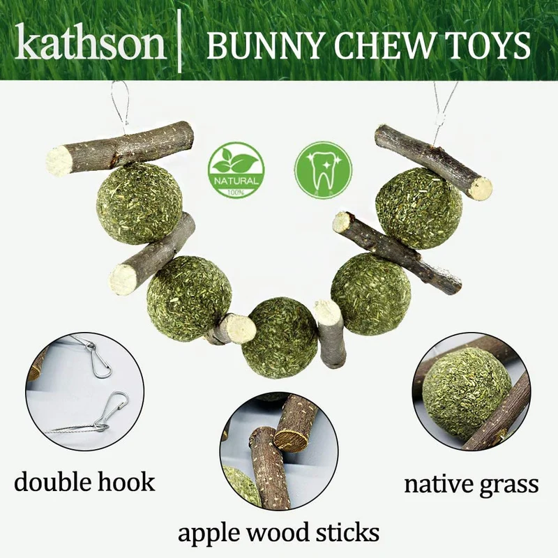Juguetes para masticar los dientes, chinchilla trata palos de bambú orgánicos naturales de manzana para conejos, cobayas, hámsters (2 unidades)