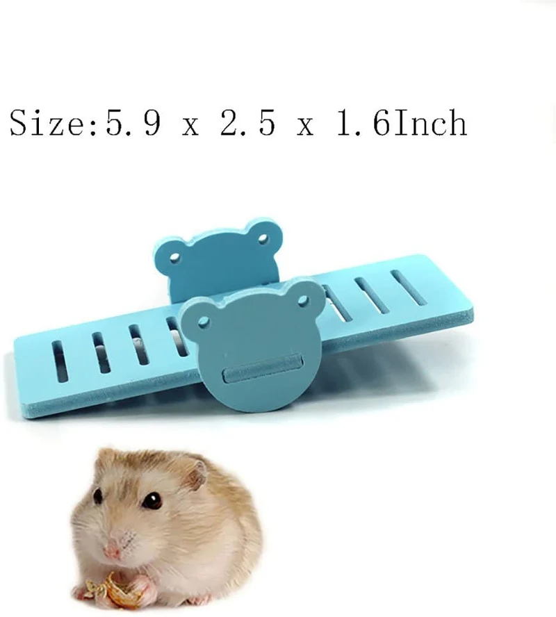 kathson Play puente hámster balancín pequeños animales, juguete de hámster para mouse y hámster enano ratones Parque infantil paquete de 2