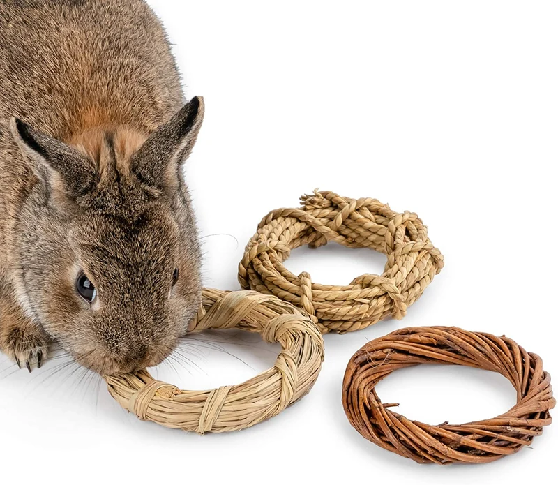 Niteangel 3-unidades de masticable Natural anillo para animales pequeños