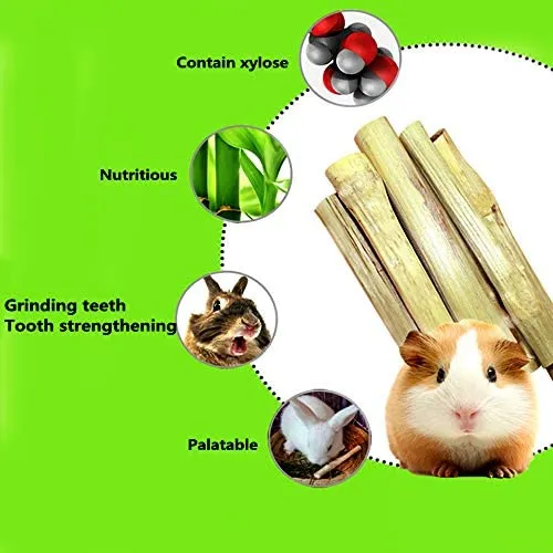 Dbeans Flourithing - Varillas para masticar de 3.53 oz de conejillos de India, Toys, Bambú dulce natural para dientes limpios y encías saludables, mascotas ya no muerden sus casas, para conejos, hámster, pájaro, etc.