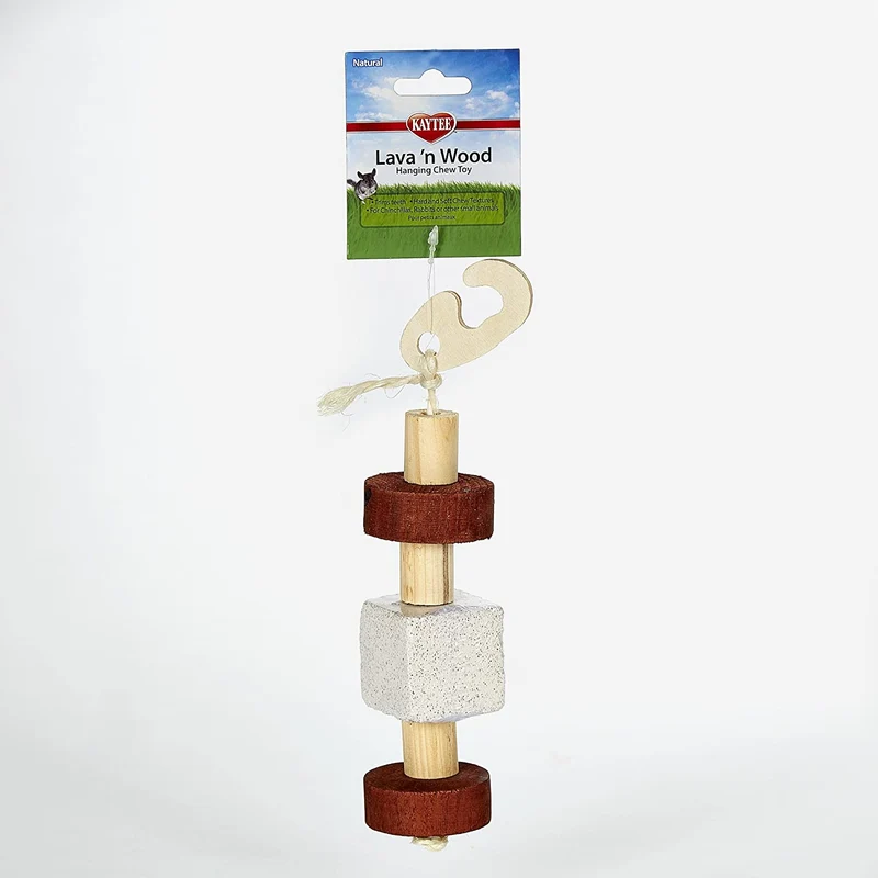 Kaytee - Juguete colgante de madera de lava natural para animales pequeños