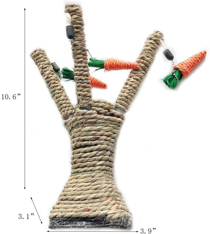 Hamiledyi Bunny divertido árbol conejo juguete masticable con forma de zanahoria Playpen